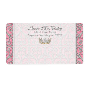 Étiquette de adresse royal de princesse Crown Bab