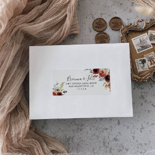 Étiquette de adresse RSVP de mariage floral élégan