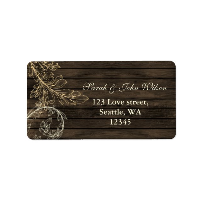 étiquette de adresse rustique (Devant)