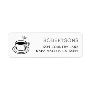 Étiquette de adresse rustique de retour de tasse