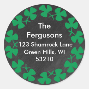 Étiquette de adresse Shamrock irlandais