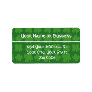 Étiquette de adresse Shamrock vert