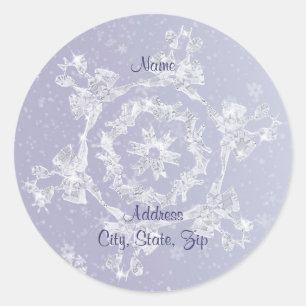Étiquette de adresse Sparkly Snowflake
