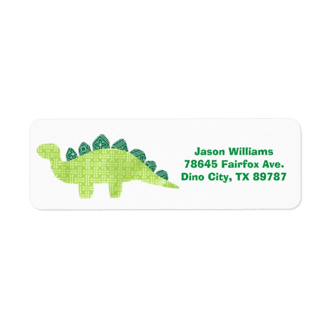 Étiquette de adresse Stegosaurus (Devant)