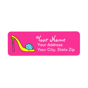 Étiquette de adresse stylet de rose de chaussure
