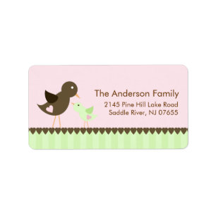 Étiquette de adresse tellement mignon d'oiseau de