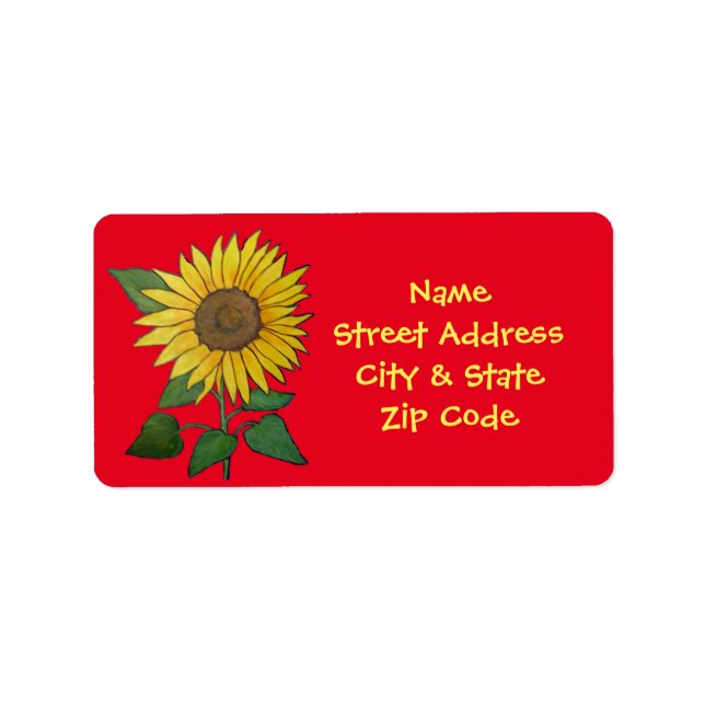 Étiquette de adresse tournesol (Devant)