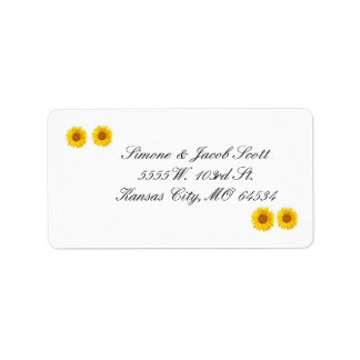 Étiquette de adresse tournesol