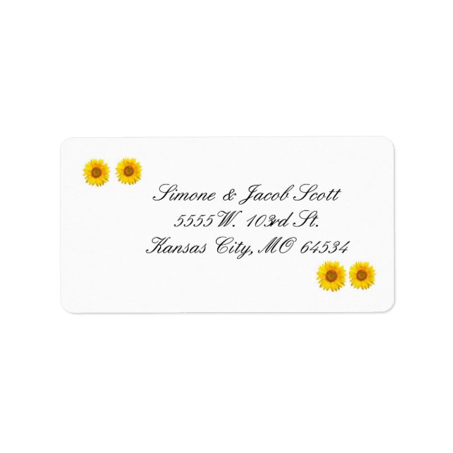 Étiquette de adresse tournesol (Devant)