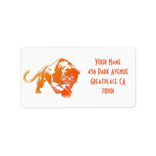 Étiquette de adresse transparent orange fâché d