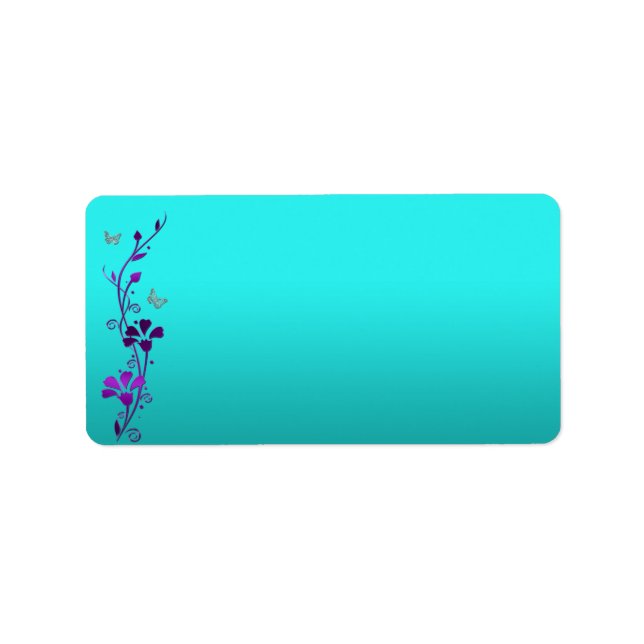 Étiquette de adresse Turquoise en argent violet IM (Devant)
