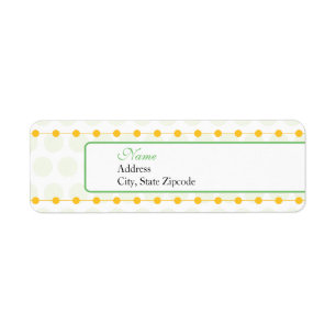 Étiquette de adresse vert et jaune de retour de