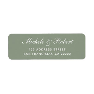 Étiquette de adresse vert olive simple