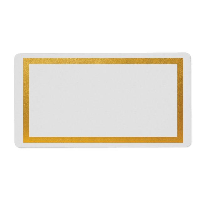 Étiquette de adresse vierge de fausse feuille d'or (Devant)