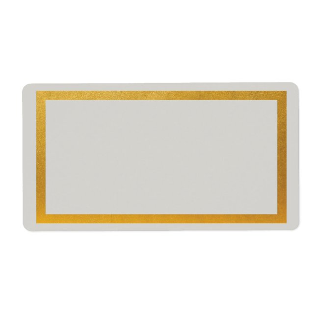 Étiquette de adresse vierge de fausse feuille d'or (Devant)