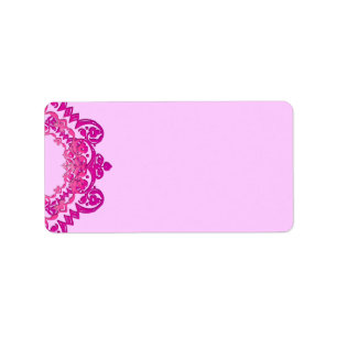 Étiquette de adresse vintage floral rose d'art