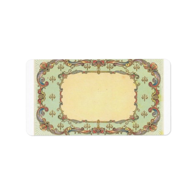 Étiquette de adresse vintage Victorian Filigree (Devant)