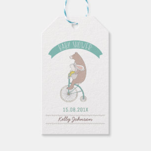 Étiquette de baby shower d'animaux de région