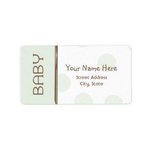 Étiquette de baby shower - vert et brun