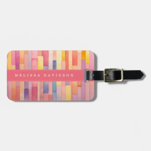 Étiquette de bagage à fond Lignes Vives