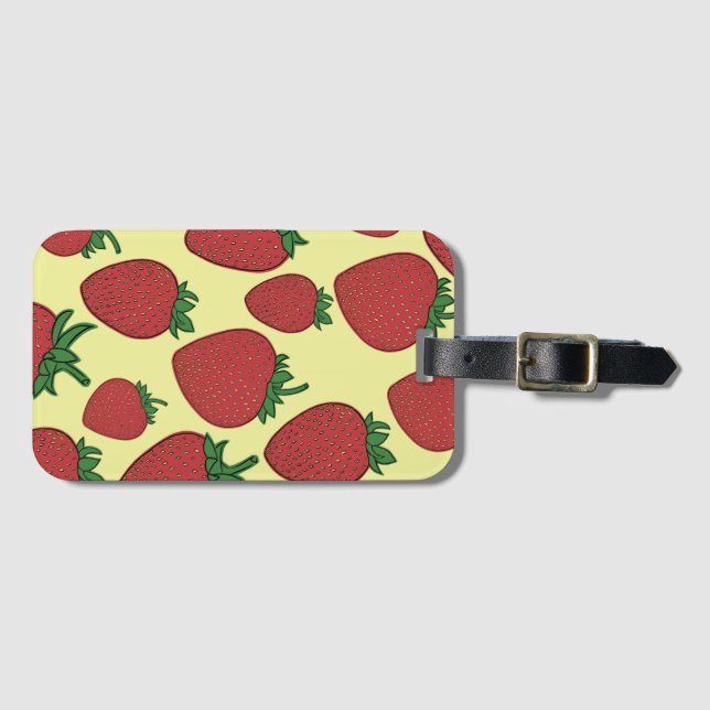 Étiquette de bagage à la fraise (Devant Horizontal)