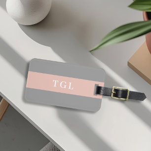 Étiquette de bagage à monogramme personnalisé avec