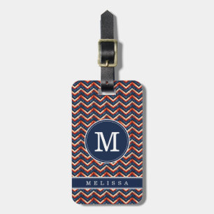 Étiquette de bagage à motif Chevron patriotique