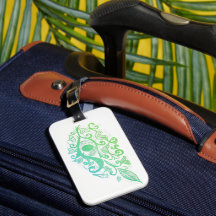 Étiquette de bagage à motif floral