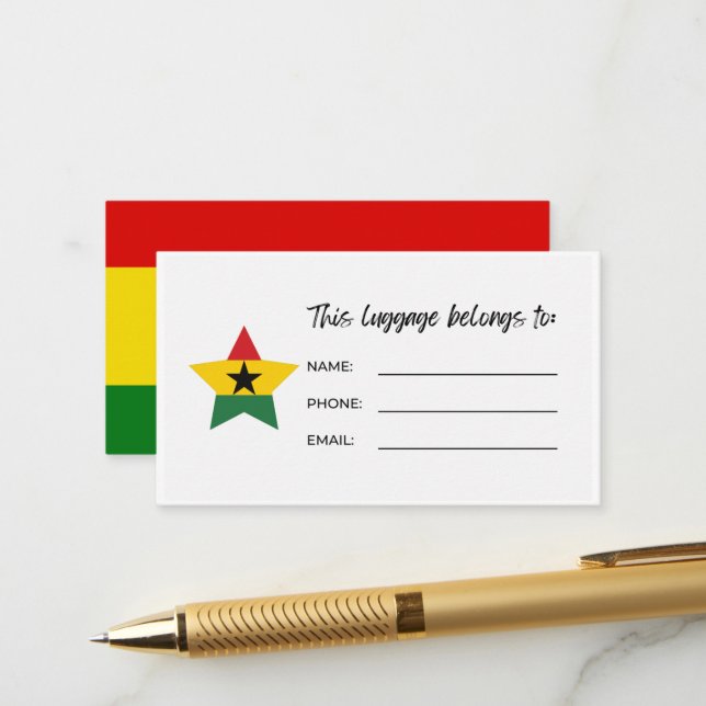 Étiquette de bagage Carte d'identité (Devant/Arrière en situation)
