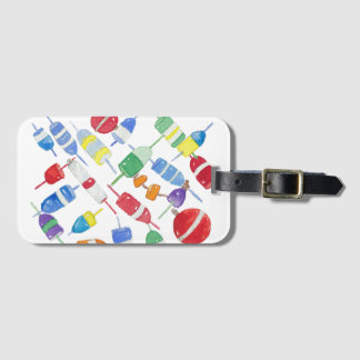 étiquette de bagage en forme de bouée à l'aquarell