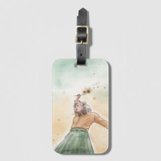 Étiquette de bagage | Fille à la fleur