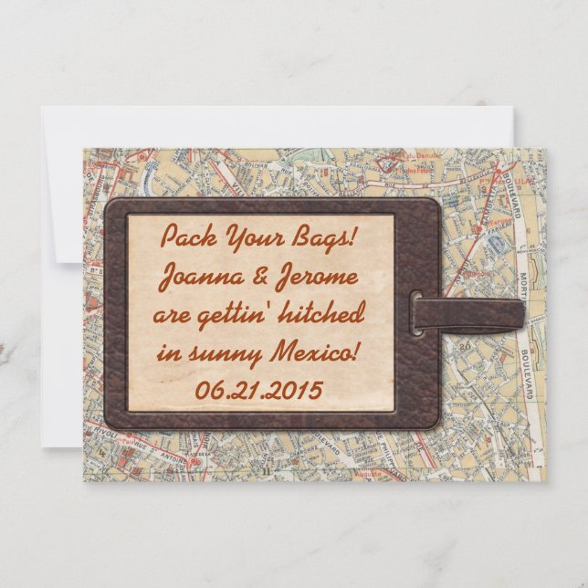 Étiquette de bagage Save The Date (Devant)