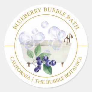 Étiquette de bain à bulle bleuet