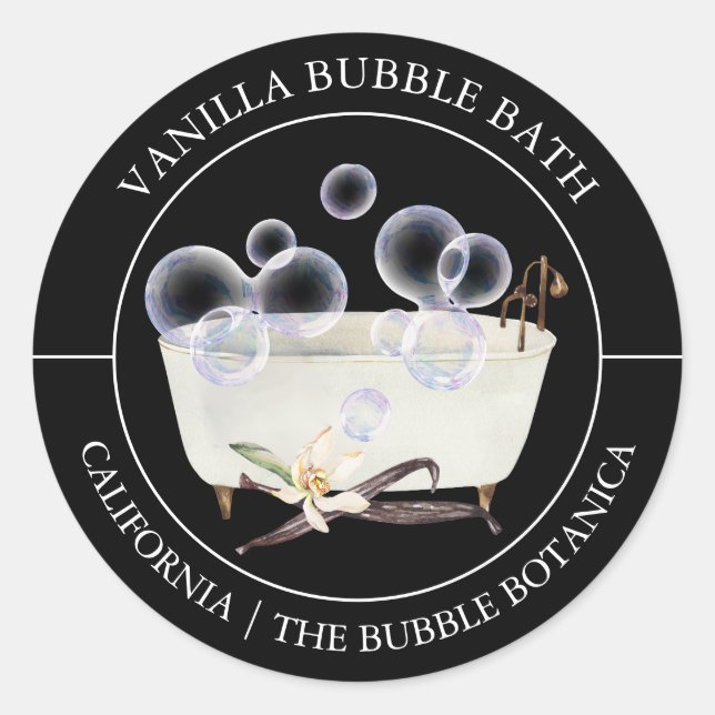 Étiquette de bain à bulle Vanilla (Devant)