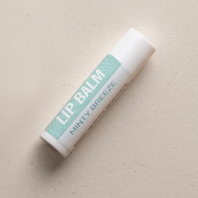 Étiquette de bain à lèvres - Minty Breeze - Carré  (Créateur téléchargé)