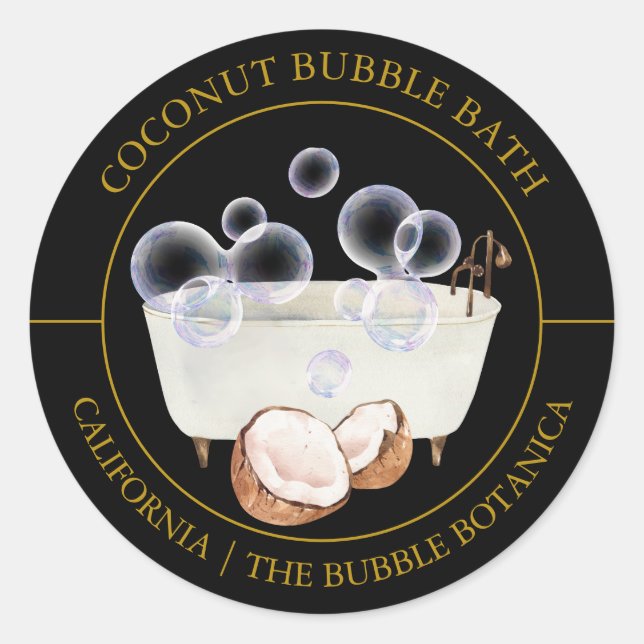 Étiquette de bain de bulle de coco (Devant)