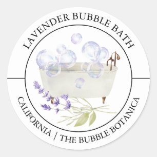 Étiquette de bain de bulle de lavande