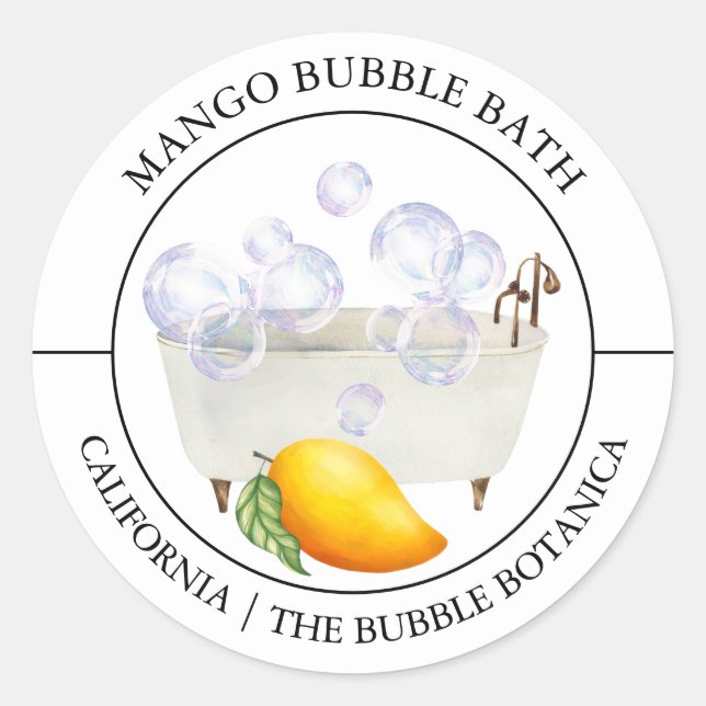Étiquette de bain de bulle Mango (Devant)