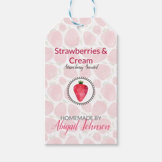Étiquette de bain et corps à la fraise | Étiquette (Devant)