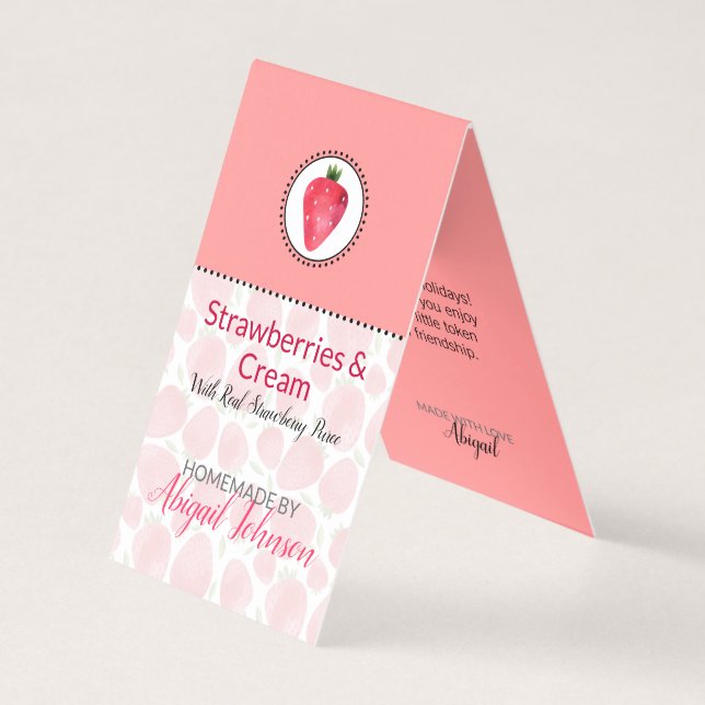 Étiquette de bain et corps maison à la fraise | Ét (Front)