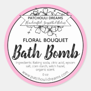 Étiquette de bain floral sur mesure fabriqué à la 