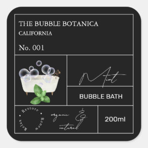 Étiquette de bain moussant à la menthe de l'apothi