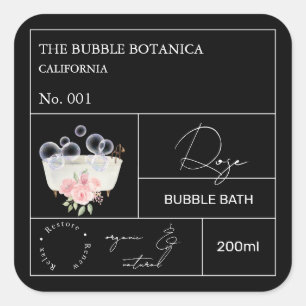 Étiquette de bain moussant Rose Apothicaire