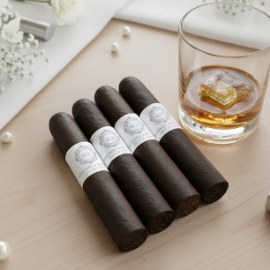 Étiquette de bande de cigare de mariage à monogram