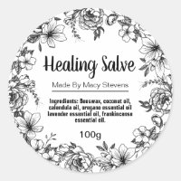 Étiquette de baume de salve de guérison personnali