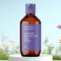 étiquette de beauté minimaliste - violet et blanc