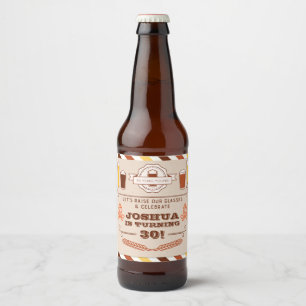 Étiquette de bières d'anniversaire