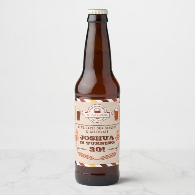 Étiquette de bières d'anniversaire (Devant)