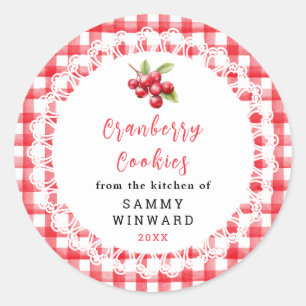Étiquette de Biscuit Maison aux Canneberges