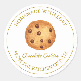 Étiquette de biscuits au chocolat maison   Blanc